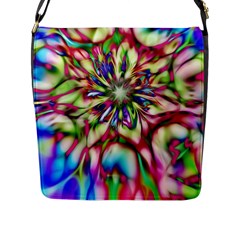 Magic Fractal Flower Multicolored Flap Messenger Bag (l)  by EDDArt