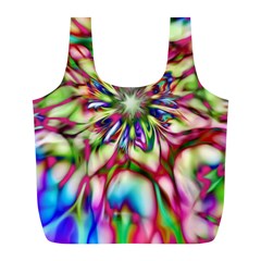 Magic Fractal Flower Multicolored Full Print Recycle Bags (l) 