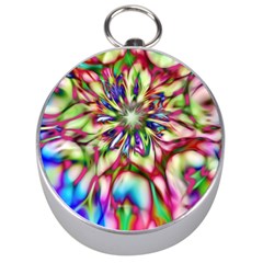 Magic Fractal Flower Multicolored Silver Compasses by EDDArt