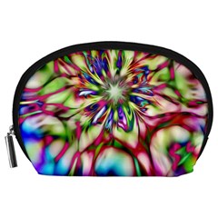 Magic Fractal Flower Multicolored Accessory Pouches (large) 