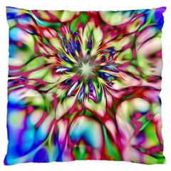 Magic Fractal Flower Multicolored Standard Flano Cushion Case (one Side) by EDDArt