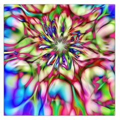 Magic Fractal Flower Multicolored Large Satin Scarf (square) by EDDArt