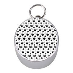 Floral Pattern Mini Silver Compasses