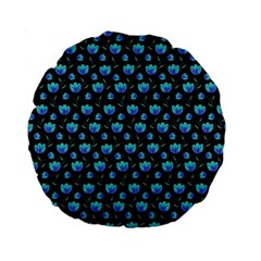 Floral Pattern Standard 15  Premium Flano Round Cushions