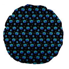 Floral Pattern Large 18  Premium Flano Round Cushions