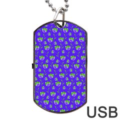 Floral Pattern Dog Tag Usb Flash (one Side) by Valentinaart