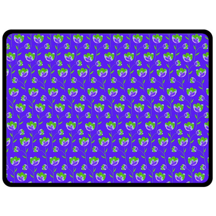 Floral pattern Double Sided Fleece Blanket (Large) 