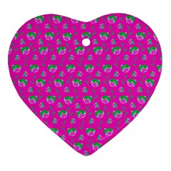 Floral Pattern Heart Ornament (two Sides) by Valentinaart