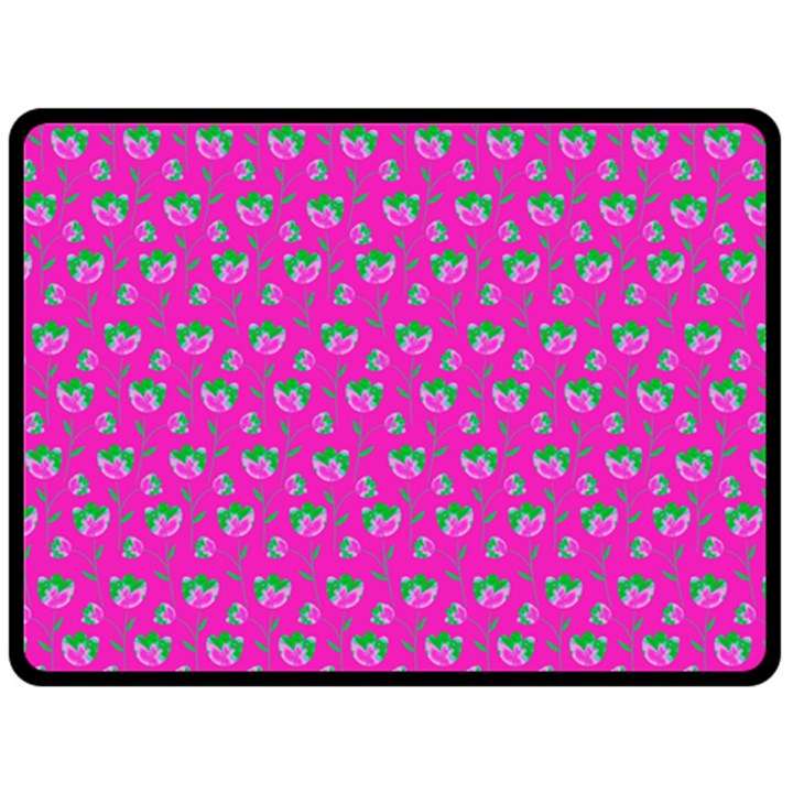 Floral pattern Fleece Blanket (Large) 