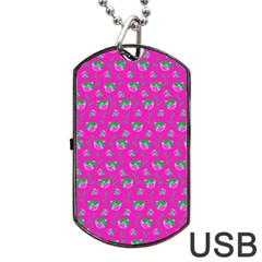 Floral Pattern Dog Tag Usb Flash (one Side)