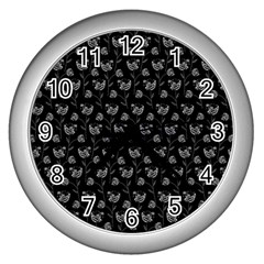 Floral Pattern Wall Clocks (silver) 