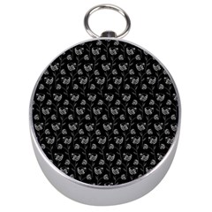 Floral Pattern Silver Compasses