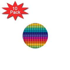 Pattern Grid Squares Texture 1  Mini Buttons (10 Pack)  by Amaryn4rt