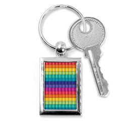 Pattern Grid Squares Texture Key Chains (rectangle)  by Amaryn4rt