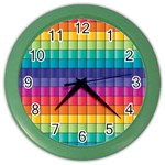 Pattern Grid Squares Texture Color Wall Clocks Front