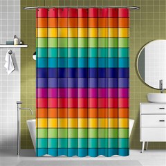 Pattern Grid Squares Texture Shower Curtain 48  X 72  (small) 