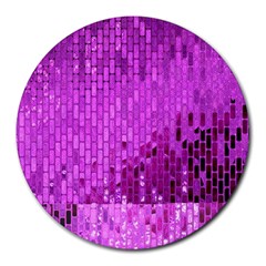 Purple Background Scrapbooking Paper Round Mousepads