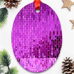 Purple Background Scrapbooking Paper Ornament (Oval)