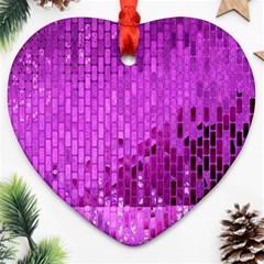 Purple Background Scrapbooking Paper Ornament (heart) by Amaryn4rt