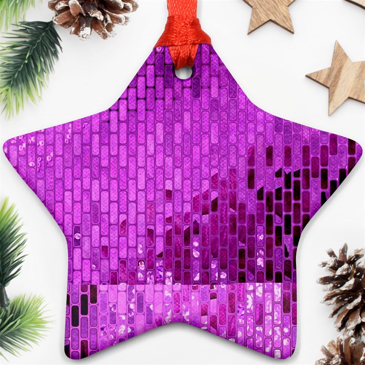 Purple Background Scrapbooking Paper Ornament (Star)