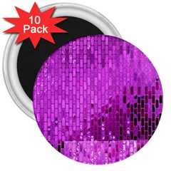 Purple Background Scrapbooking Paper 3  Magnets (10 Pack)  by Amaryn4rt