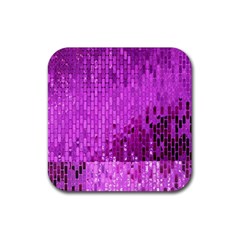 Purple Background Scrapbooking Paper Rubber Coaster (Square) 