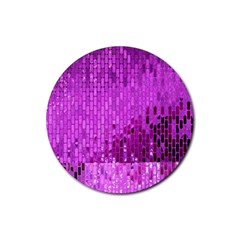 Purple Background Scrapbooking Paper Rubber Coaster (round)  by Amaryn4rt