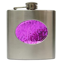 Purple Background Scrapbooking Paper Hip Flask (6 Oz) by Amaryn4rt