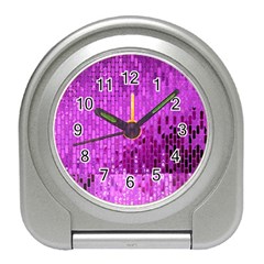 Purple Background Scrapbooking Paper Travel Alarm Clocks by Amaryn4rt