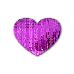 Purple Background Scrapbooking Paper Rubber Coaster (Heart) 