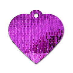 Purple Background Scrapbooking Paper Dog Tag Heart (two Sides) by Amaryn4rt