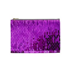 Purple Background Scrapbooking Paper Cosmetic Bag (Medium) 