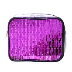 Purple Background Scrapbooking Paper Mini Toiletries Bags