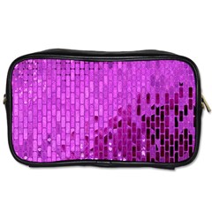 Purple Background Scrapbooking Paper Toiletries Bags 2-Side