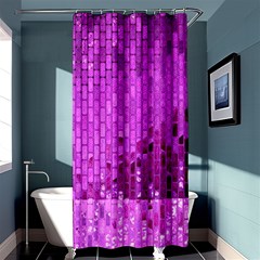 Purple Background Scrapbooking Paper Shower Curtain 36  X 72  (stall) 