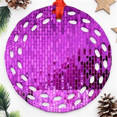 Purple Background Scrapbooking Paper Ornament (Round Filigree)