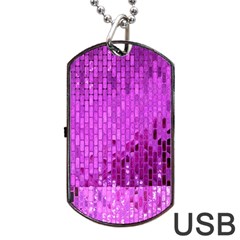 Purple Background Scrapbooking Paper Dog Tag Usb Flash (one Side) by Amaryn4rt