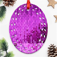 Purple Background Scrapbooking Paper Ornament (oval Filigree) by Amaryn4rt