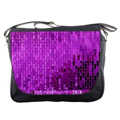 Purple Background Scrapbooking Paper Messenger Bags