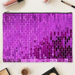 Purple Background Scrapbooking Paper Cosmetic Bag (XXXL) 