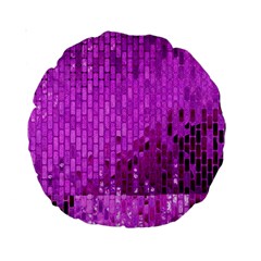 Purple Background Scrapbooking Paper Standard 15  Premium Round Cushions