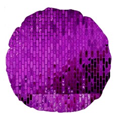 Purple Background Scrapbooking Paper Large 18  Premium Round Cushions by Amaryn4rt