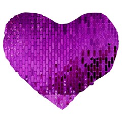 Purple Background Scrapbooking Paper Large 19  Premium Heart Shape Cushions