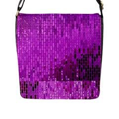 Purple Background Scrapbooking Paper Flap Messenger Bag (L) 