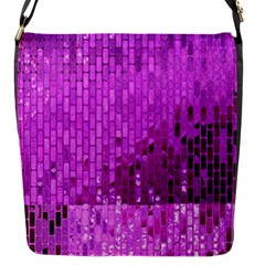 Purple Background Scrapbooking Paper Flap Messenger Bag (S)