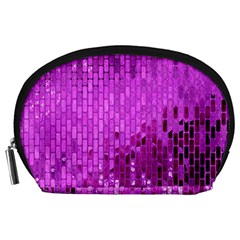 Purple Background Scrapbooking Paper Accessory Pouches (Large) 