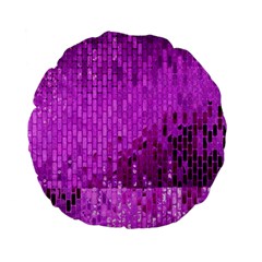 Purple Background Scrapbooking Paper Standard 15  Premium Flano Round Cushions