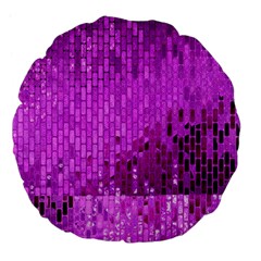 Purple Background Scrapbooking Paper Large 18  Premium Flano Round Cushions by Amaryn4rt