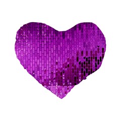 Purple Background Scrapbooking Paper Standard 16  Premium Flano Heart Shape Cushions