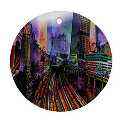 Downtown Chicago Ornament (round) by Amaryn4rt